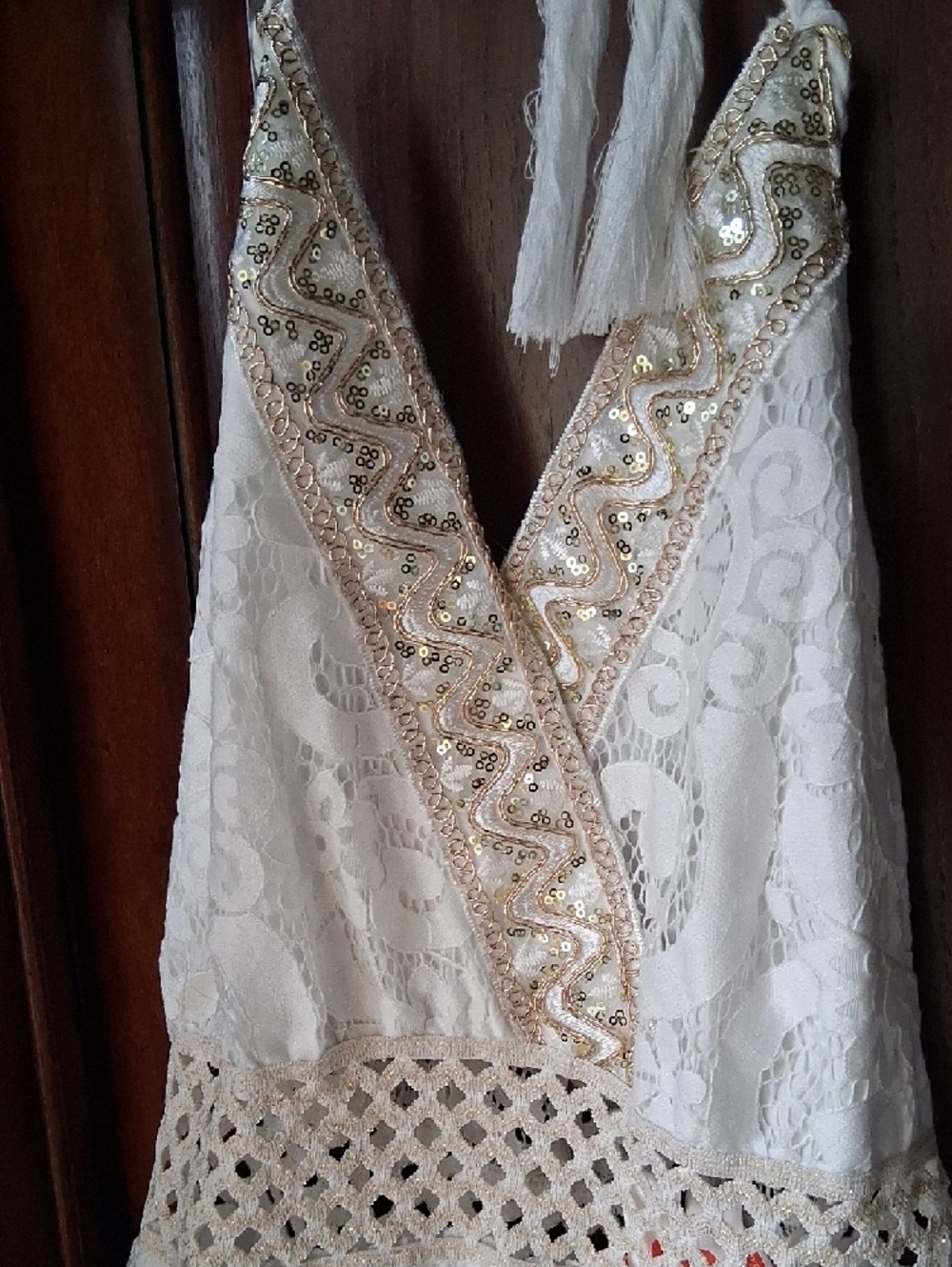 Coastal Cowgirl Sz Small Boho Chic Lace Embellished A Line Dress - Picture 5 of 11